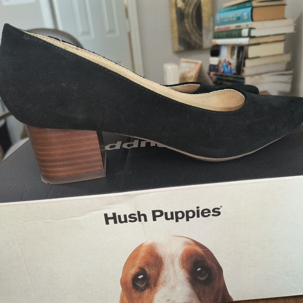 2 inch black heels Hush Puppies, Sofie Size 8.5